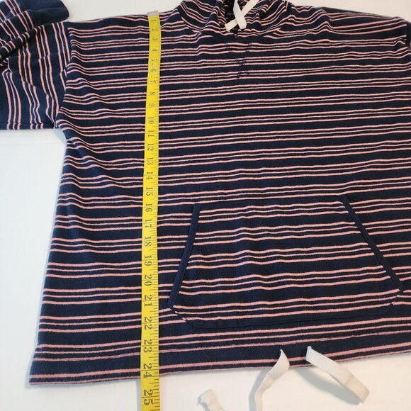 J.Crew sz L women drawstring hoodie stripes front pocket - Picture 9 of 12